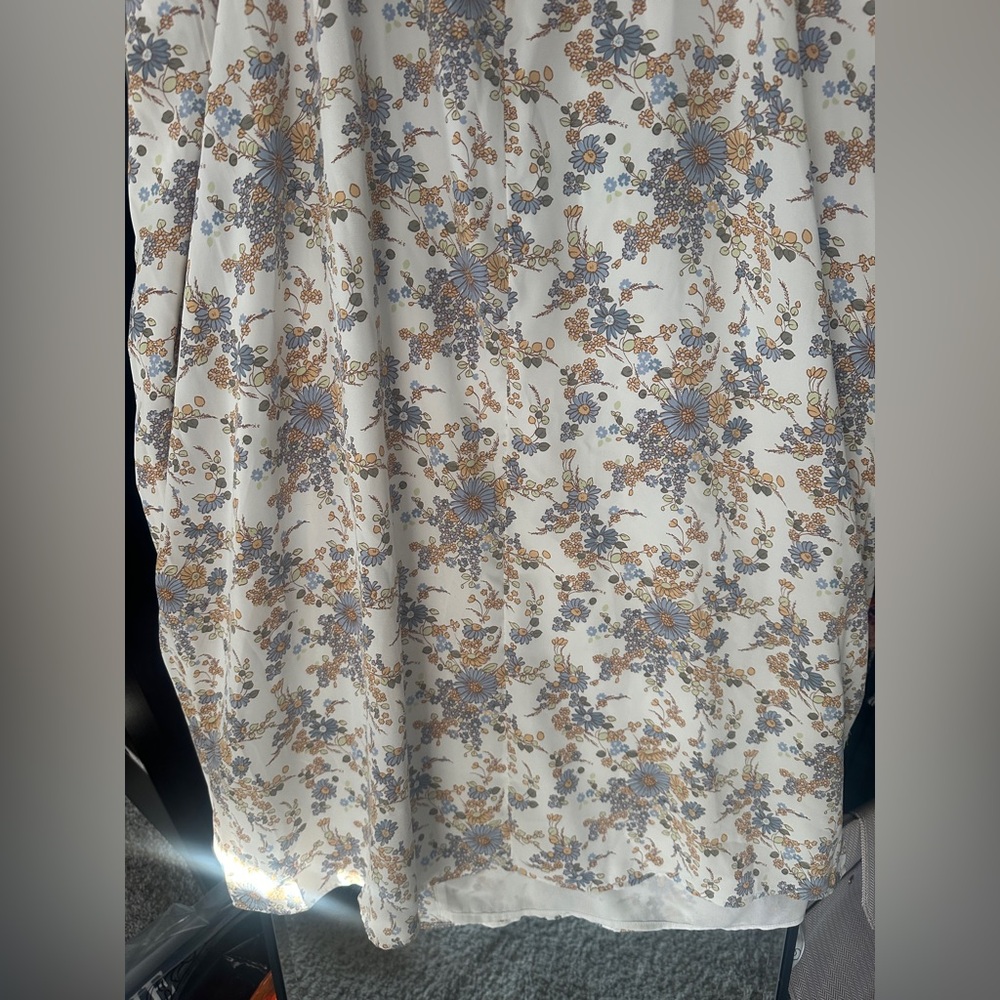 NWT Abercrombie and Fitch Floral Cinched Neck Slip Midi Dress - Picture 14 of 16